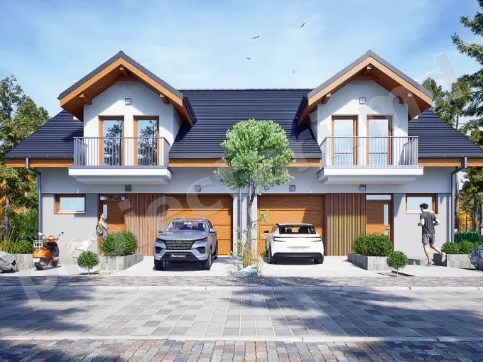 Proiect de casa duplex 200m2