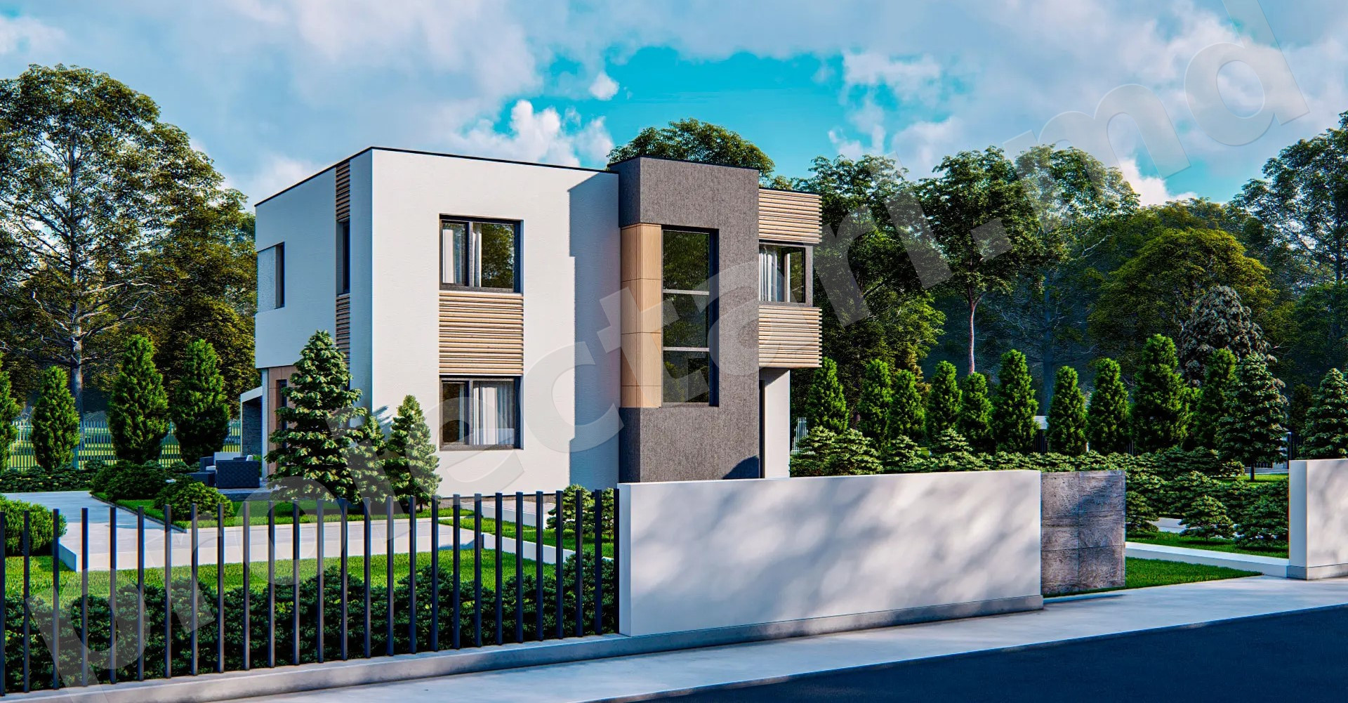 casa cu acoperis drept
