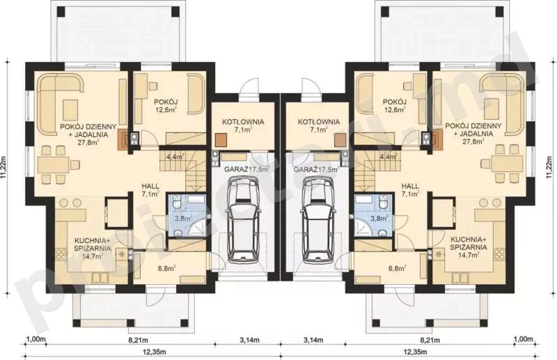Proiecte case duplex 140m2
