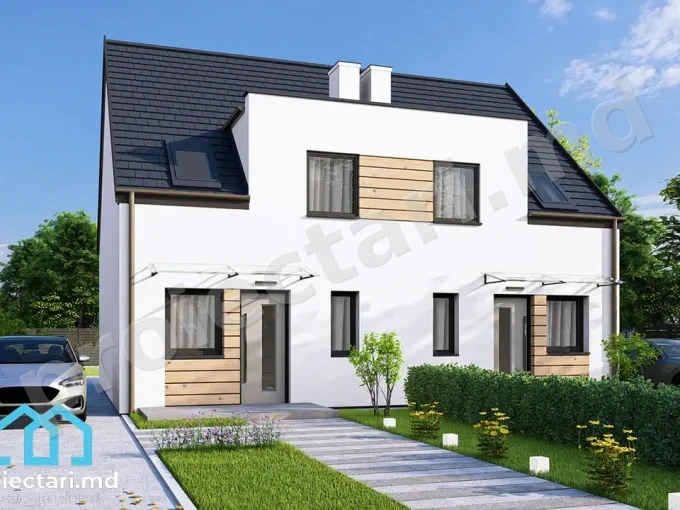 Proiect de casă duplex 80m²