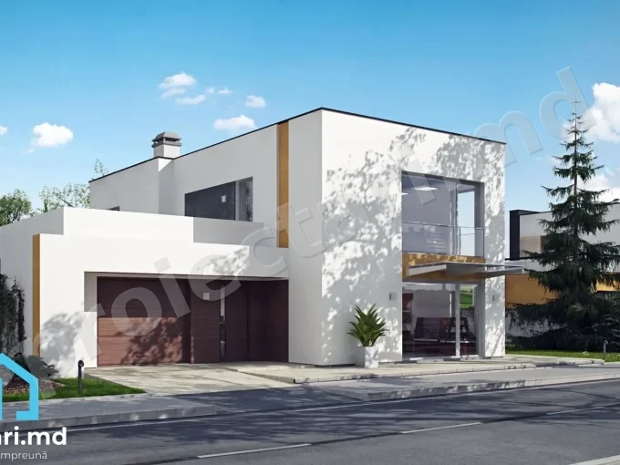 Proiect de casa High-tech cu doua nivele 220m2