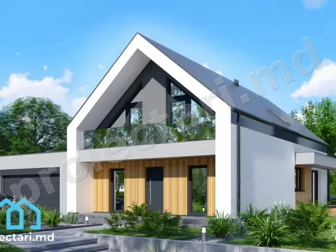 Proiect de casa cu mansarda 5 dormitoare