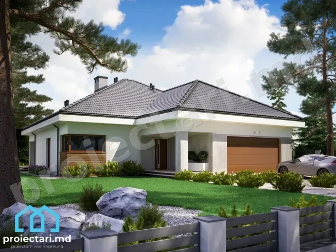Proiect de casa cu parter 3 dormitoare 120m2