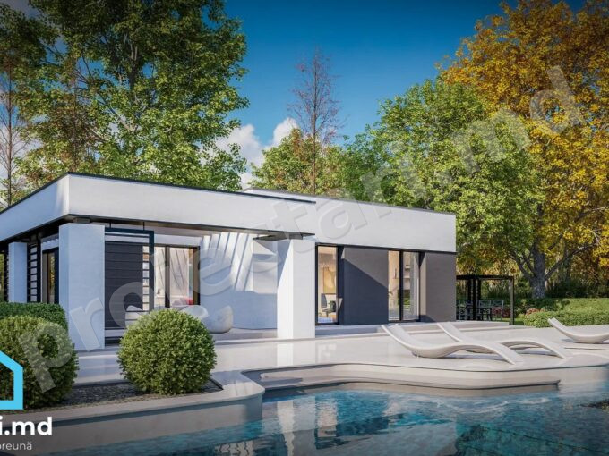 Proiect de casa high-tech 3 dormitoare 100m2