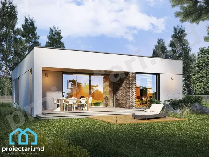 Proiect de casa mica high-tech 100m2