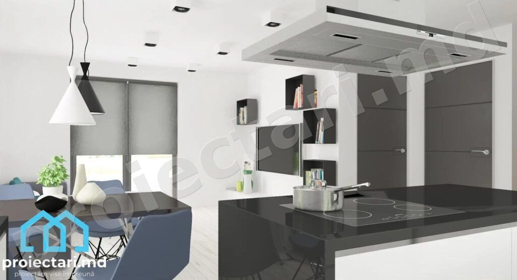 Proiect casă high-tech mică 110m²