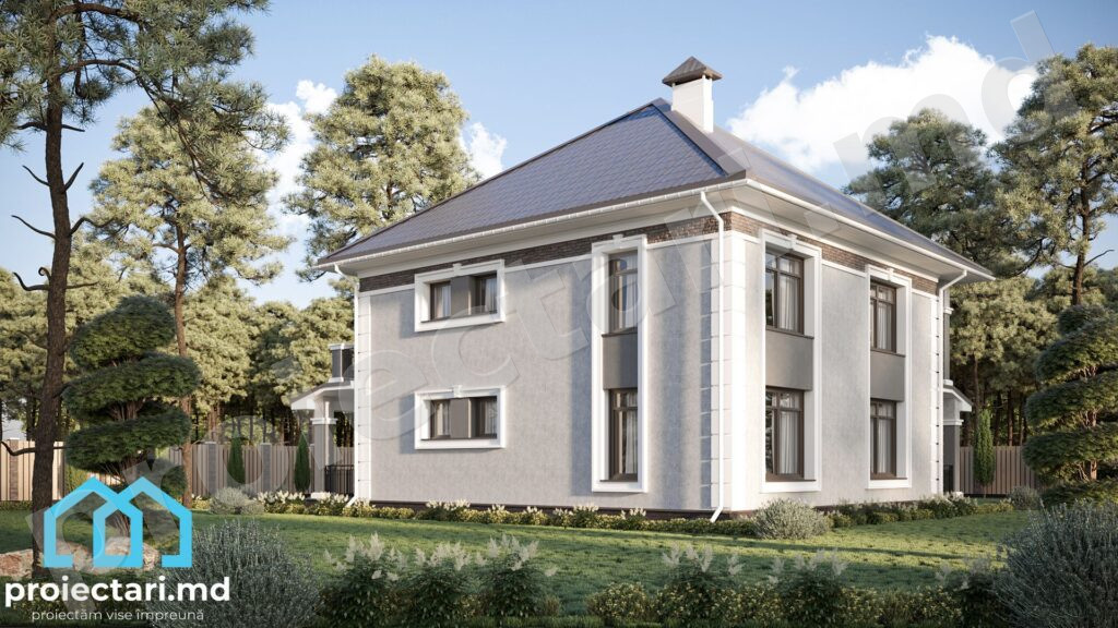 Casă modernă cu etaj și garaj 210m²