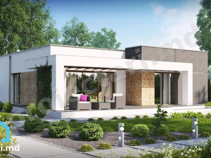 Case cu acoperiș plat 90m²