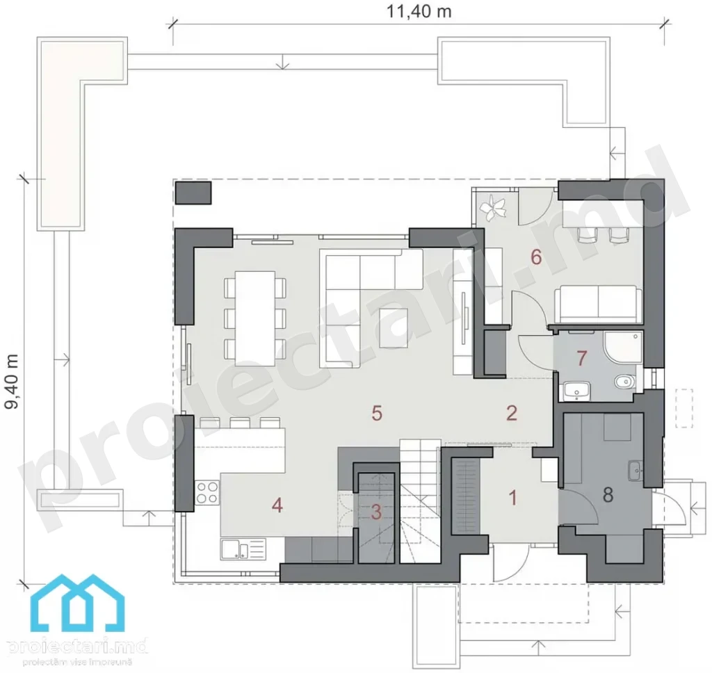 Case economice cu mansardă 120m²