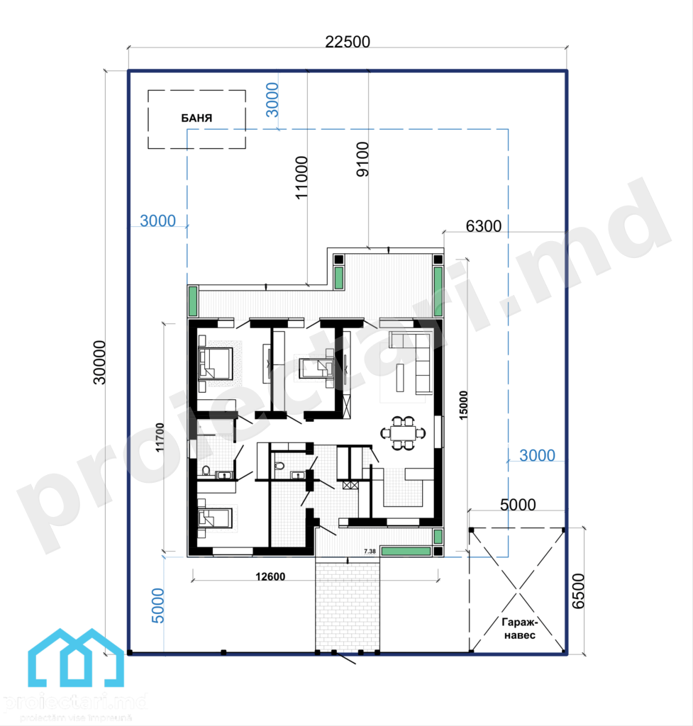 Planuri casă parter 120m²