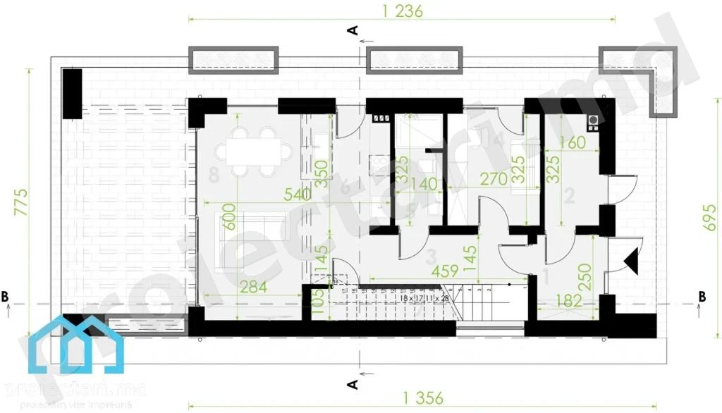 Planuri case cu mansardă 110m²