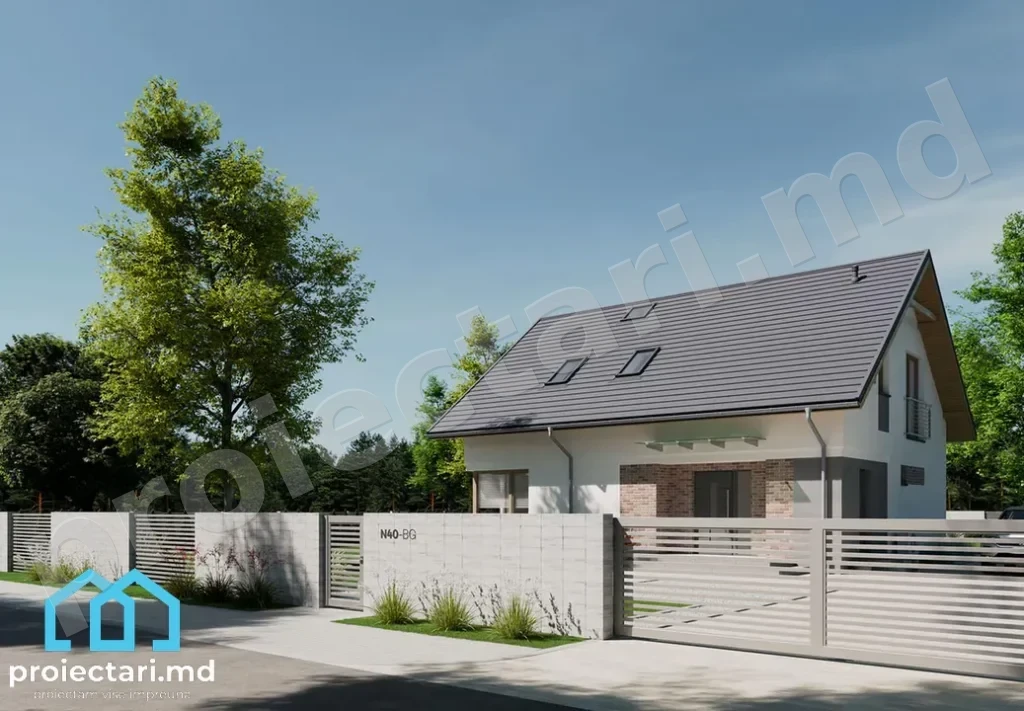Proiect casă cu mansardă 120m²