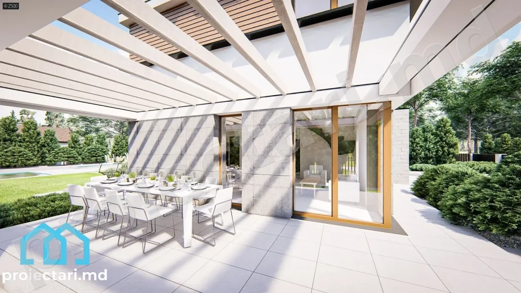 Proiect casă high-tech mică 120m²