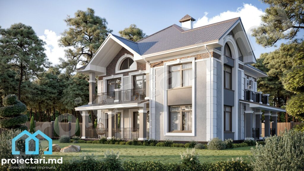 Proiect casă modernă cu etaj 210m²