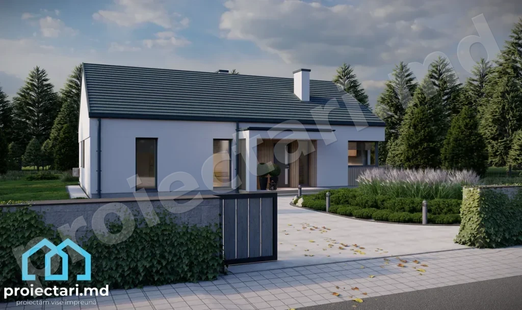 Proiect casă parter mică 100m²