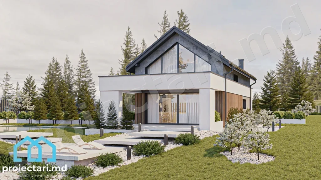 Proiect de casa cu mansarda 110m2