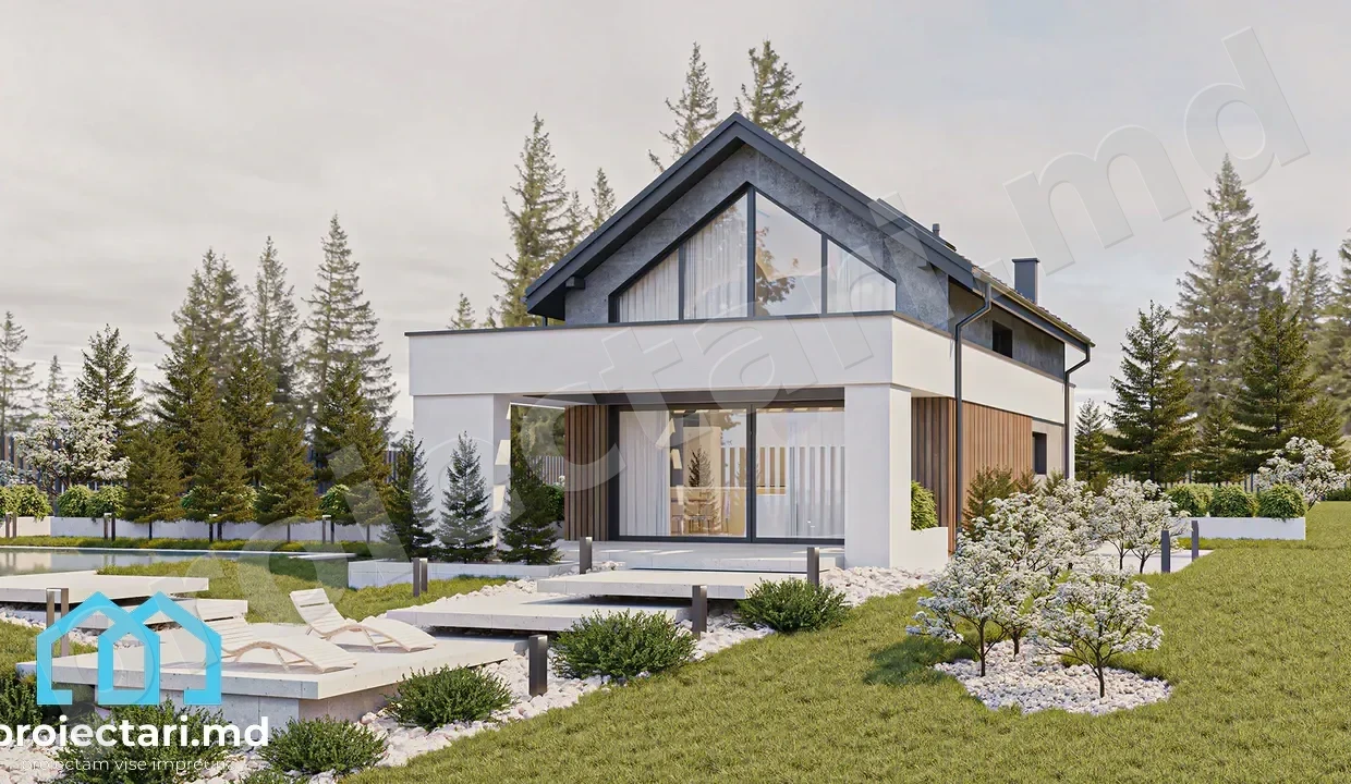 Proiect de casa cu mansarda 110m2