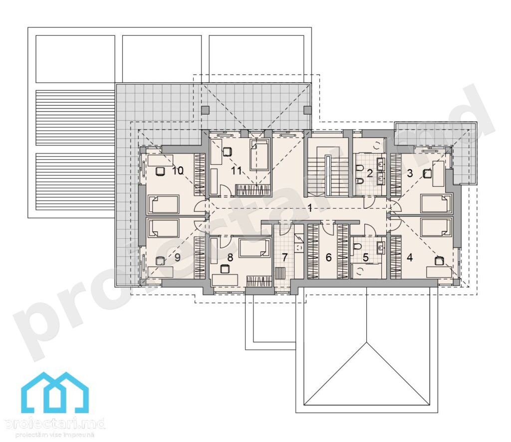 Design casă cu etaj 370 m²