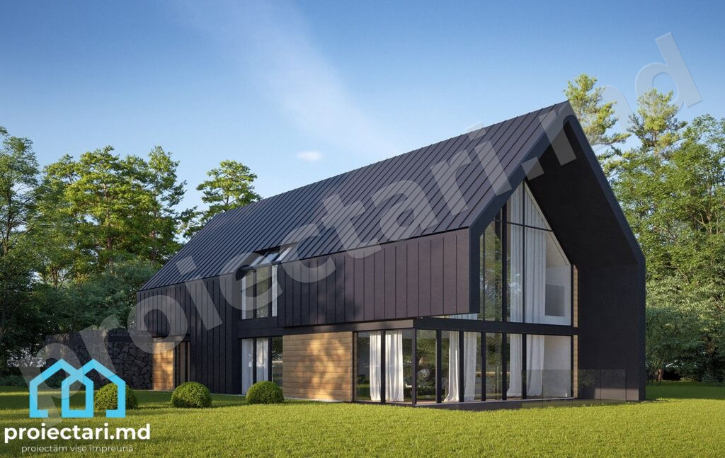 Proiect de casă cu mansardă 240m²