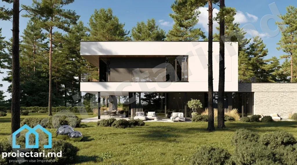 Casă High-Tech cu acoperiș plat 270m²