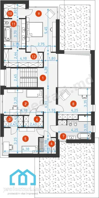 Casă High-tech 270m² cu încălzire în pardoseală