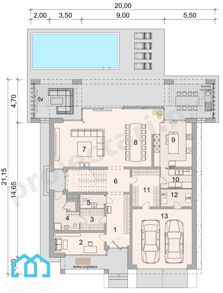 Casă High-tech cu terasă 300 m²