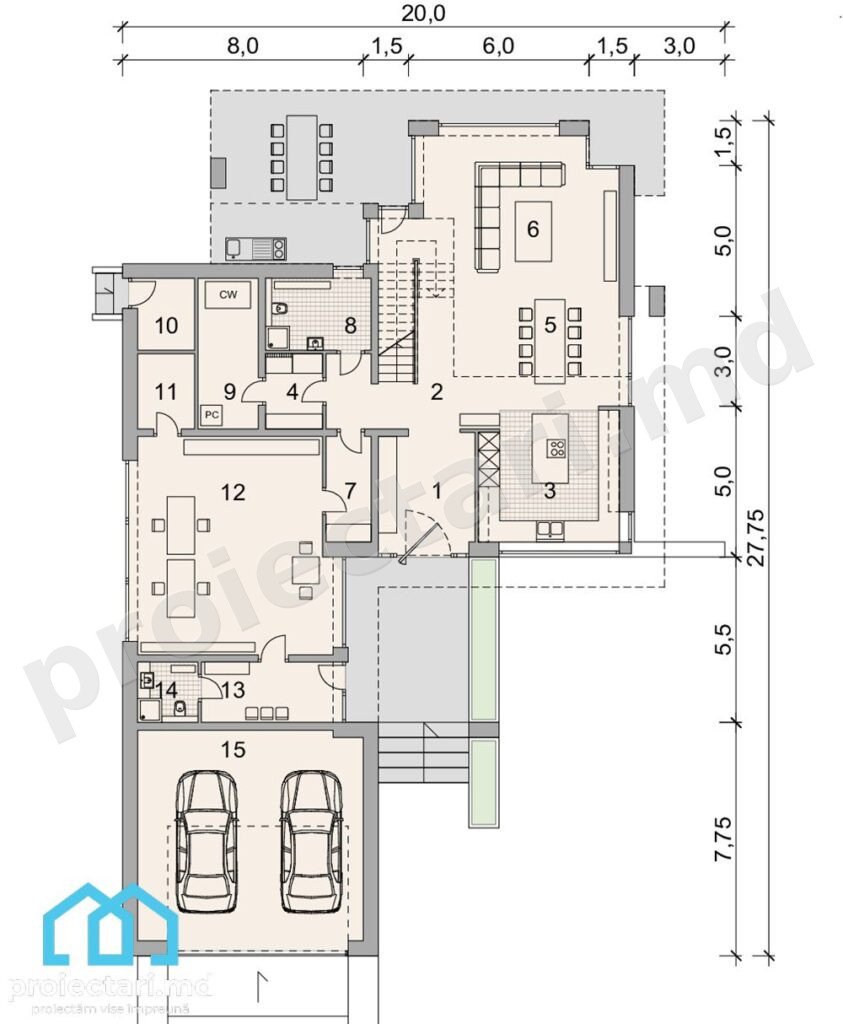 Casă cu 4 dormitoare 240m2