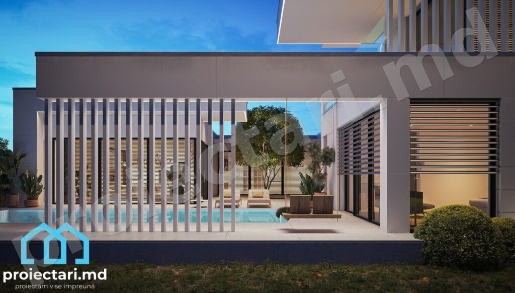 Casă cu etaj 300m² cu arhitectură modernă