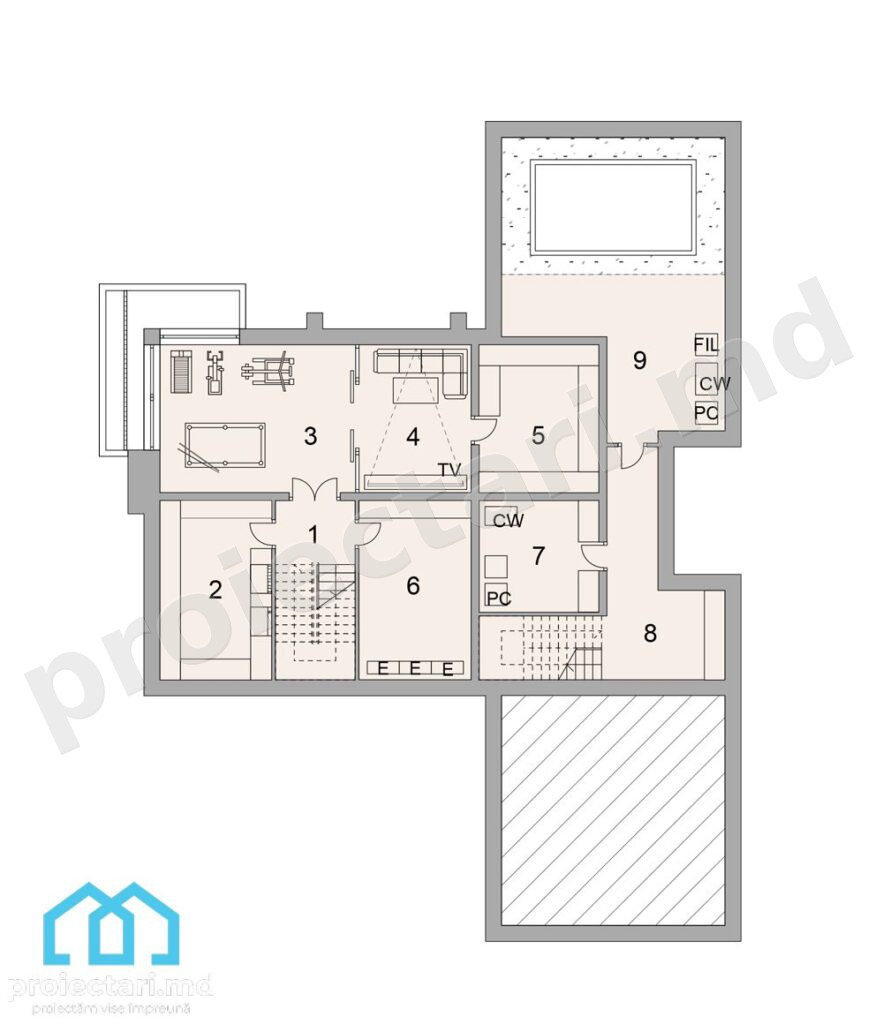 Casă cu etaj, demisol și garaj 290 m²
