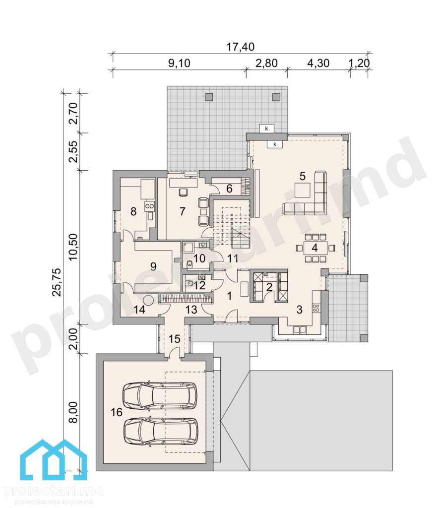 Casă cu etaj modernă 220m²