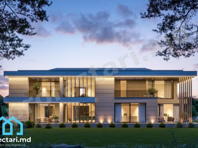 Casă cu etaj și living open-space 460 m²