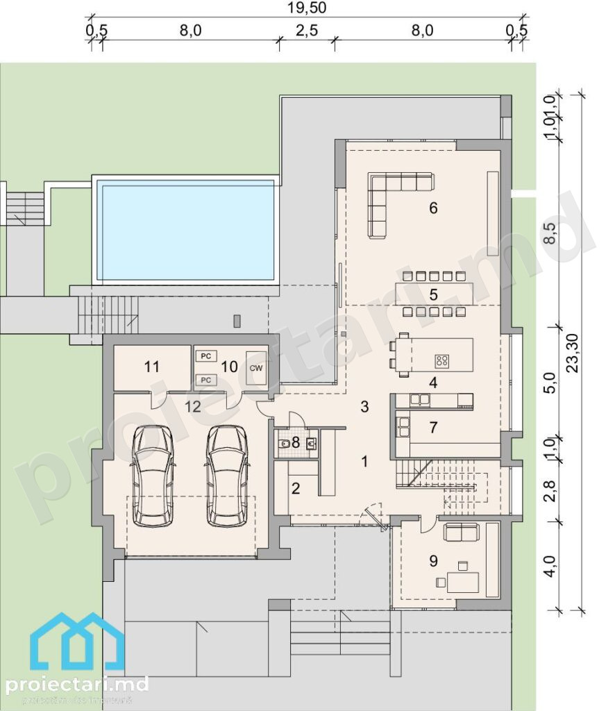 Casă cu living mare 280m2