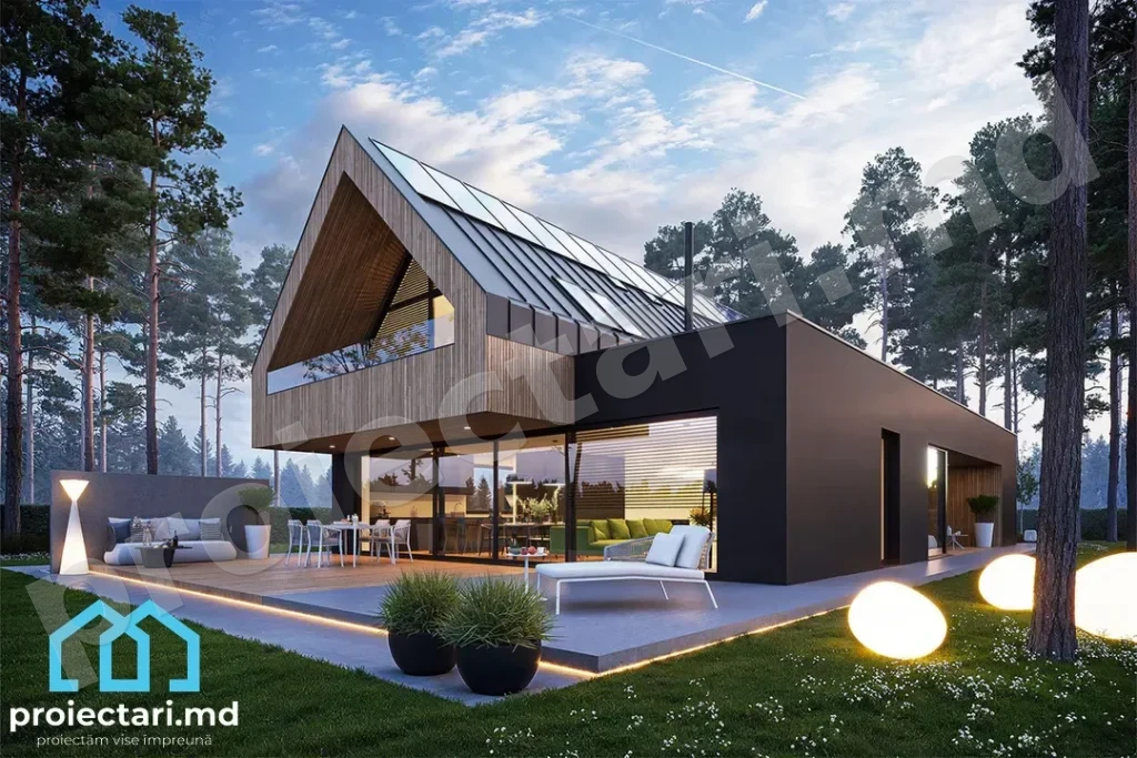 Casă cu mansardă modernă 190m²