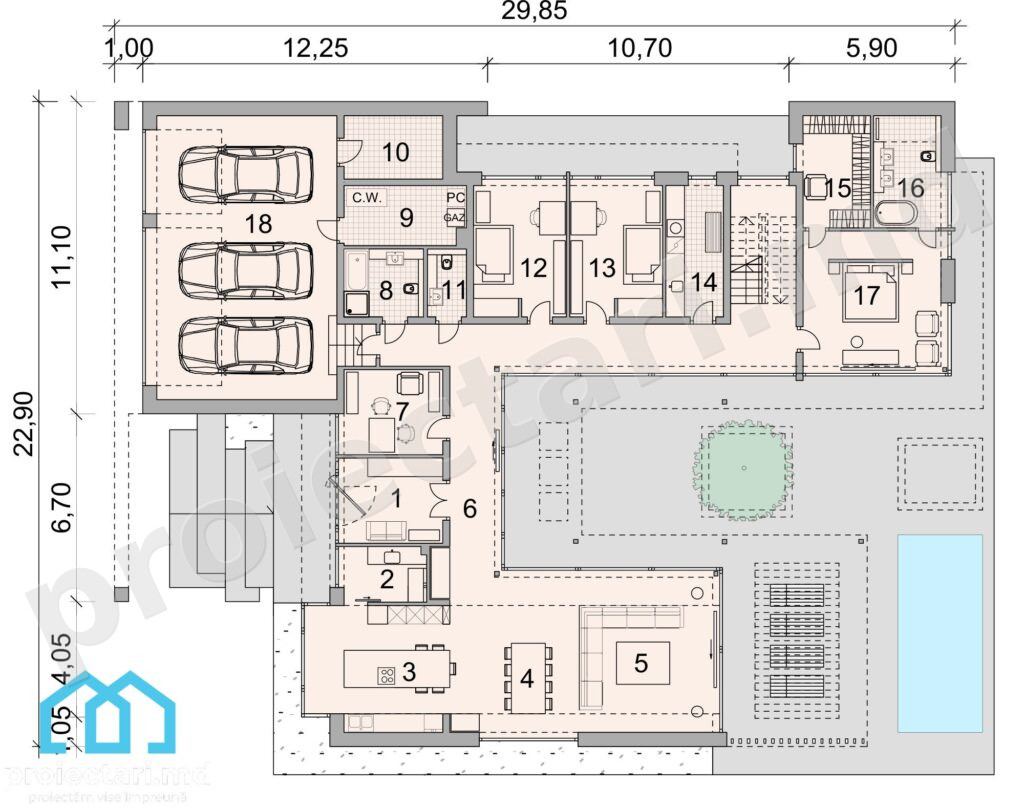 Casă high-tech cu sistem smart home