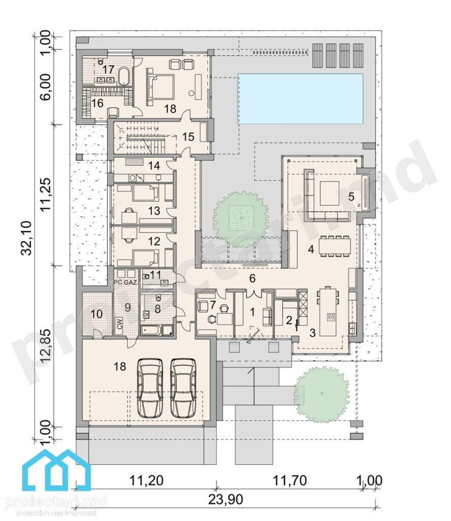 Casă modernă 300m² cu etaj