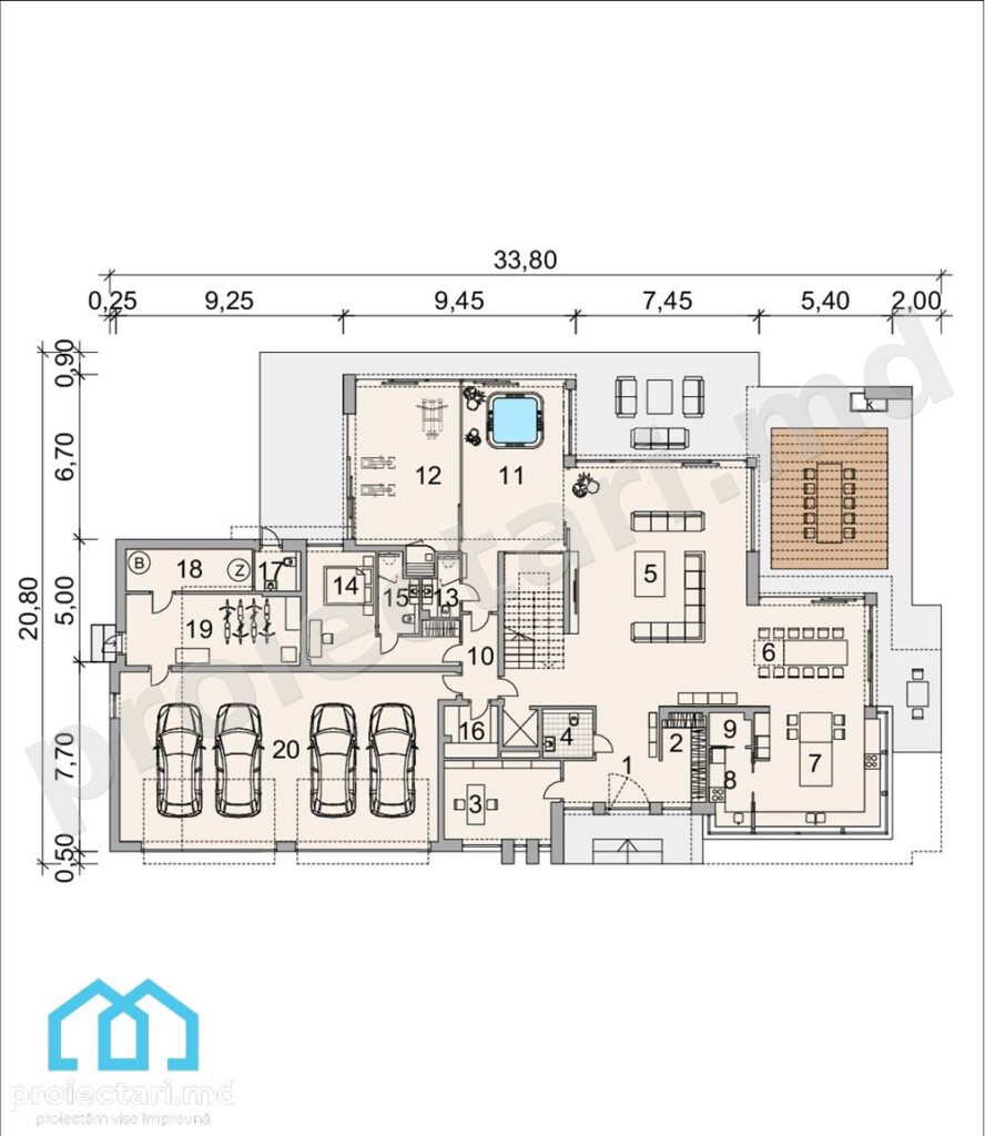 Casă modernă cu etaj 450m²