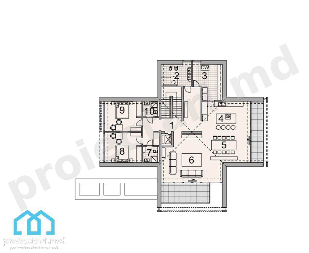Case cu mansardă și demisol 480m²