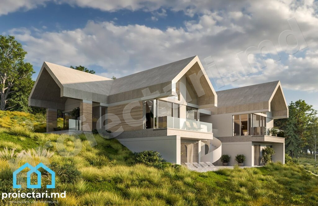 Case moderne în pantă 480m²