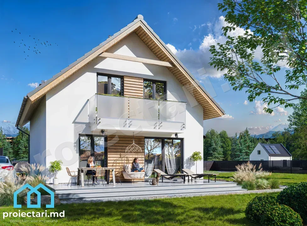 Design casă cu mansardă 110m²