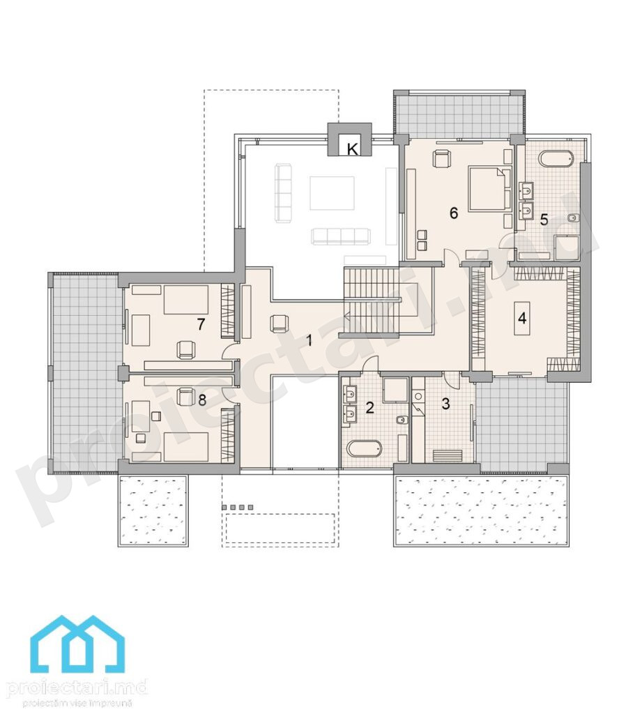 Planuri de etaj pentru case de 420m²