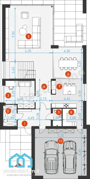 Proiect casă 270m² cu tehnologii de economisire