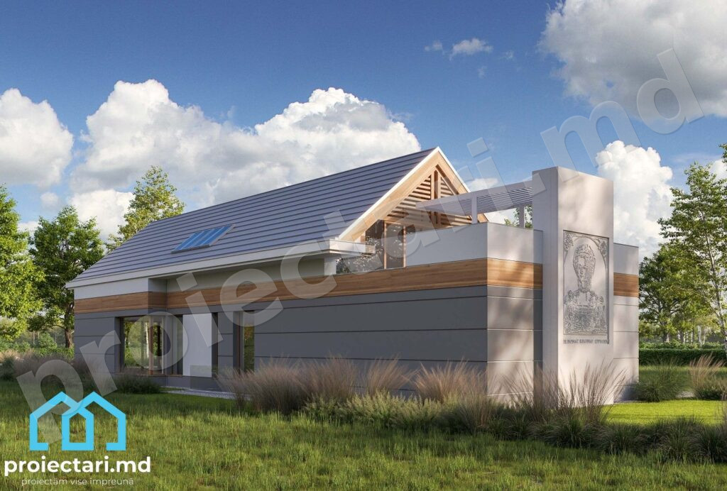 Proiect casă cu 3 dormitoare teren îngust 350m²