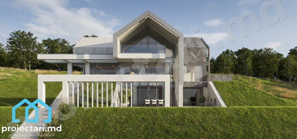 Proiect casă cu mansardă 480m²