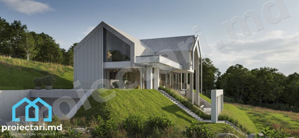 Proiect casă în pantă 480m²