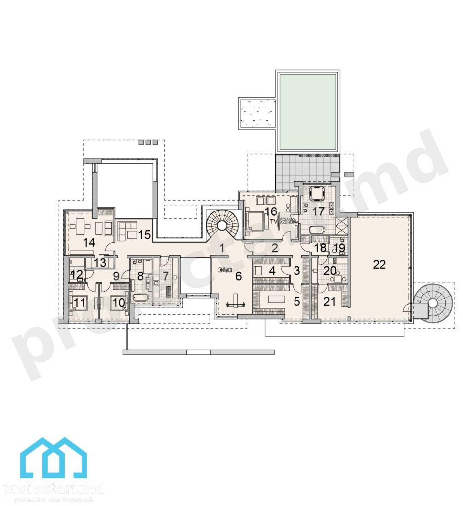 Proiect casa mare cu living open space