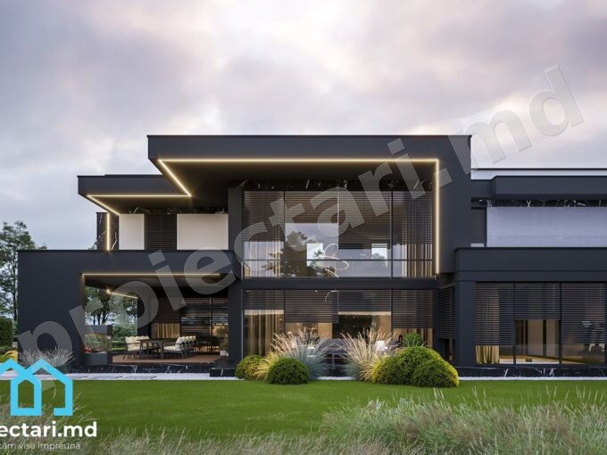 Proiect de casa High-Tech cu etaj 450m2