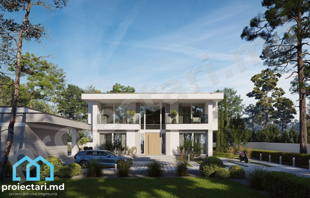 Proiect de casa High-tech cu etaj 340m2