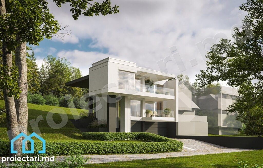 Proiect de casa cu demisol si etaj 180m2