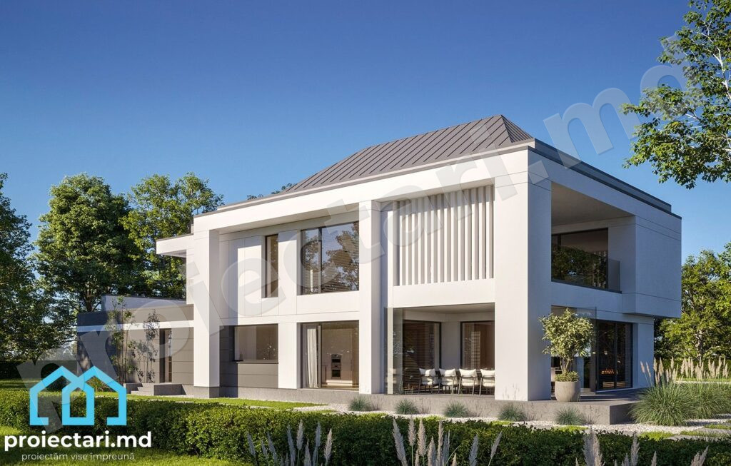 Proiect de casa cu demisol si etaj 590m2