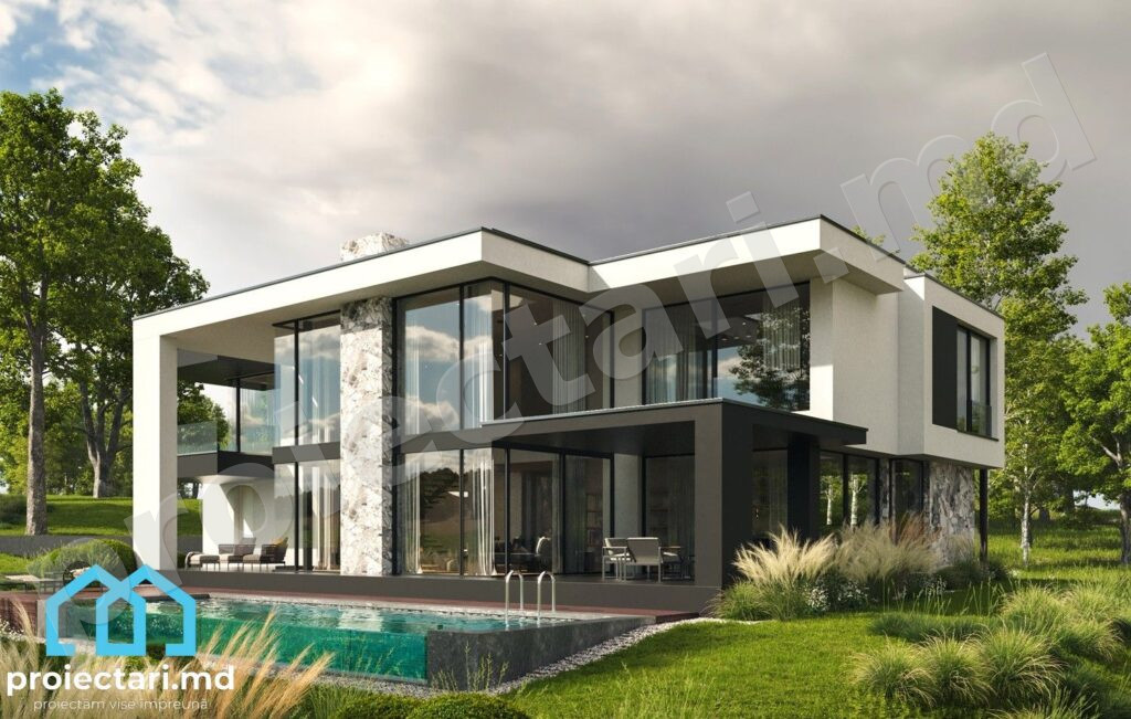 Proiect de casa cu etaj 270m2